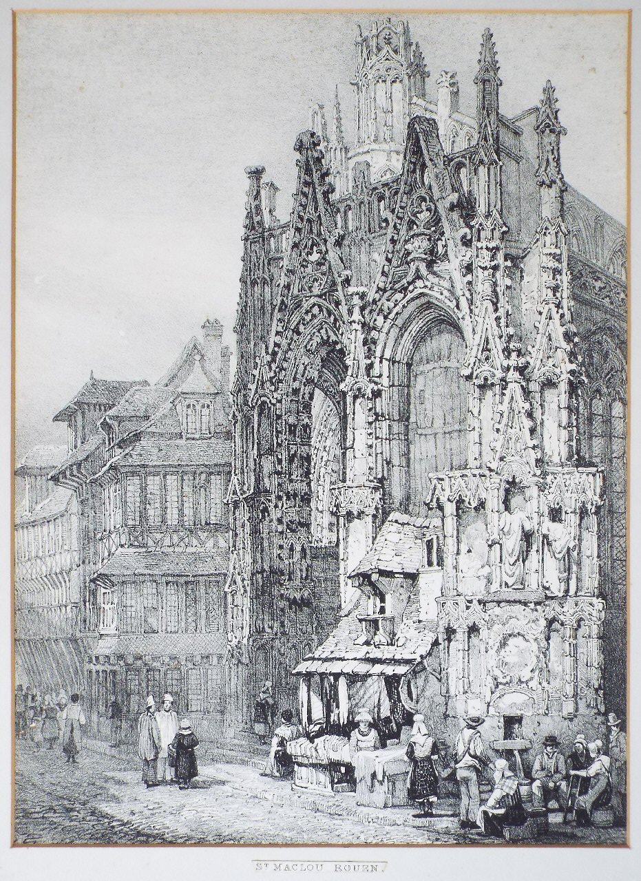 Lithograph - St. Maclou Rouen - Prout